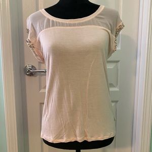 Express Peach Shirt with Gemstones